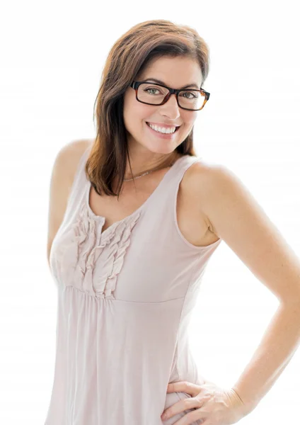 Confident woman  wearing stylish glasses — Stock Photo, Image