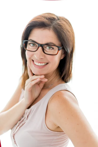 Confident woman  wearing stylish glasses — Stock Photo, Image