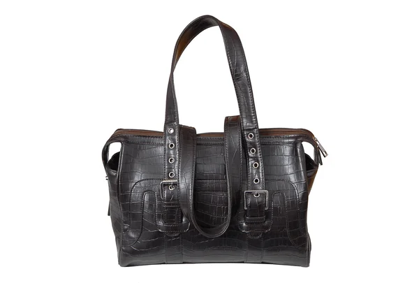 Si tratta di una borsa in similpelle marrone per donna . — Foto Stock