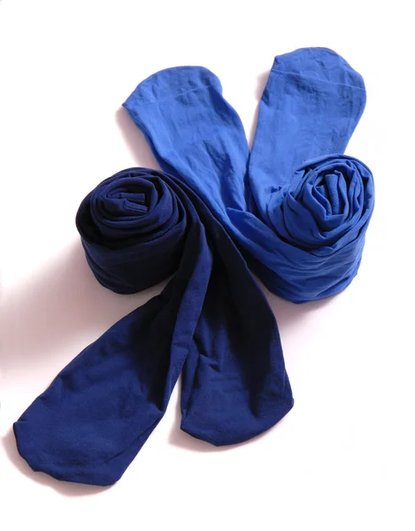 Pair of blue tights are on white. — Stock Image Pair of blue tights are on white. Stock Photo