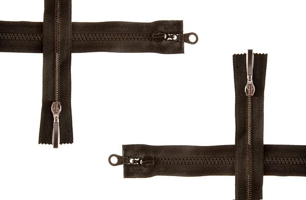 A frame is out of black zippers. — Stock Photo, Image