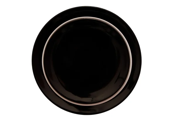 Black and white dinner plates. — Stock Photo, Image