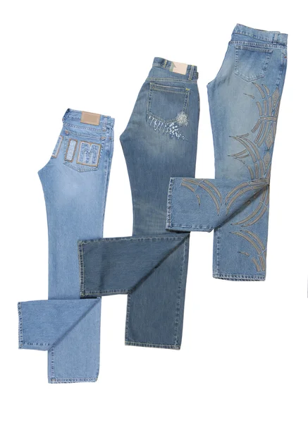 Pantalones vaqueros azules plegados — Foto de Stock