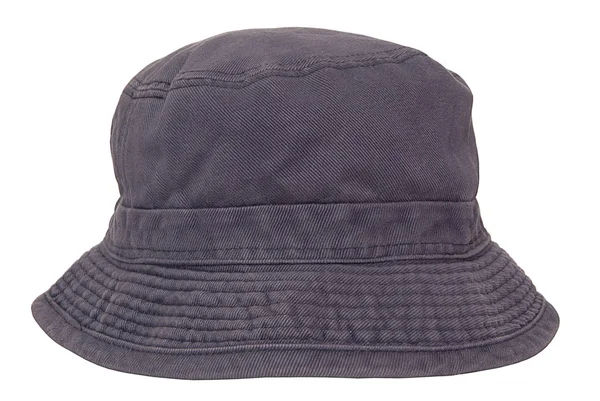 Um chapéu de panamá azul está no fundo branco . — Fotografia de Stock