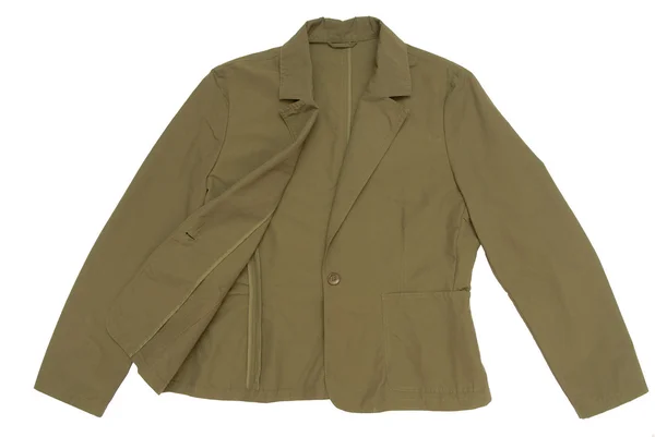 Een jas snuff-kleur is op witte achtergrond. — Stockfoto