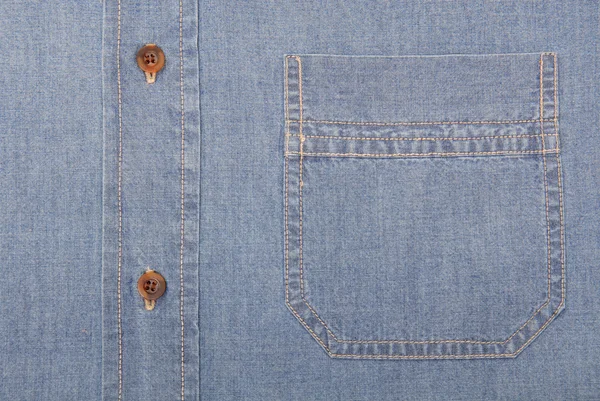 It is a close-up of denim shirt. — Stock Photo, Image