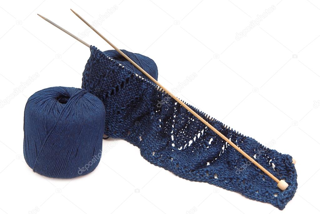 knitting needles and wool