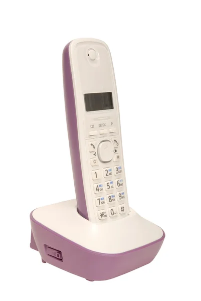 Lila trådlös telefon — Stockfoto