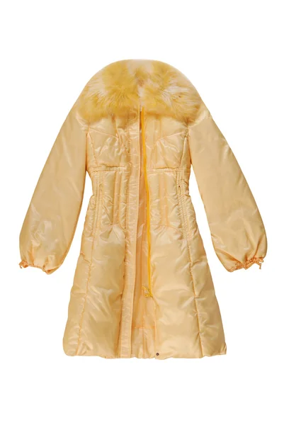 Yellow padded coat with zip fastener — Stock Photo, Image