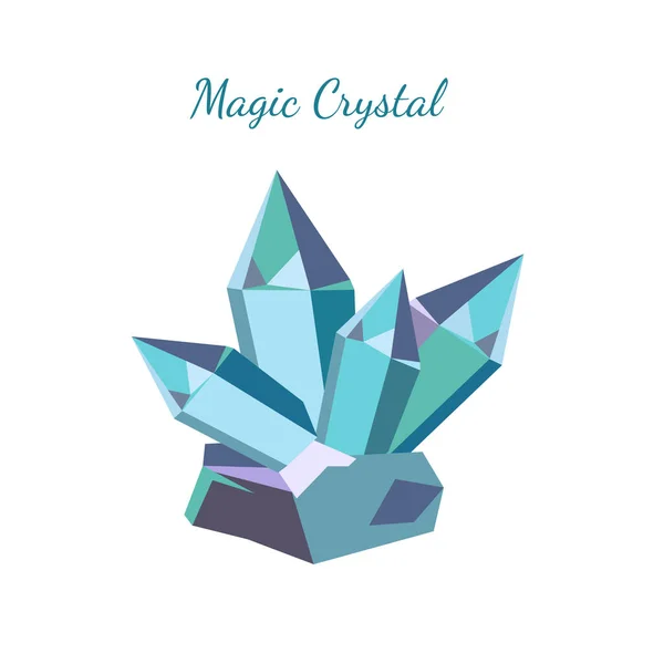 Sihirli çok renkli enerji kristalleri, cadılar bayramı için büyücü niteliği. Çizgi film vektör illüstrasyonu