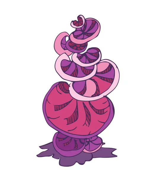 Beyaz arka planda sihirli mantarların fantezi dekoratik ikonu. El yapımı konsept. Vektör illüstrasyonu.