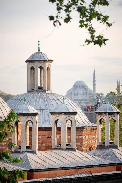 Tophane Amire Kültür Sanat Merkezi Çatıları Arkadaki Süleyman Camii Stanbul — Stok fotoğraf