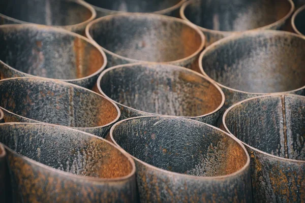 Tubos Metal Industriais Enferrujados Imagem Fundo — Fotografia de Stock