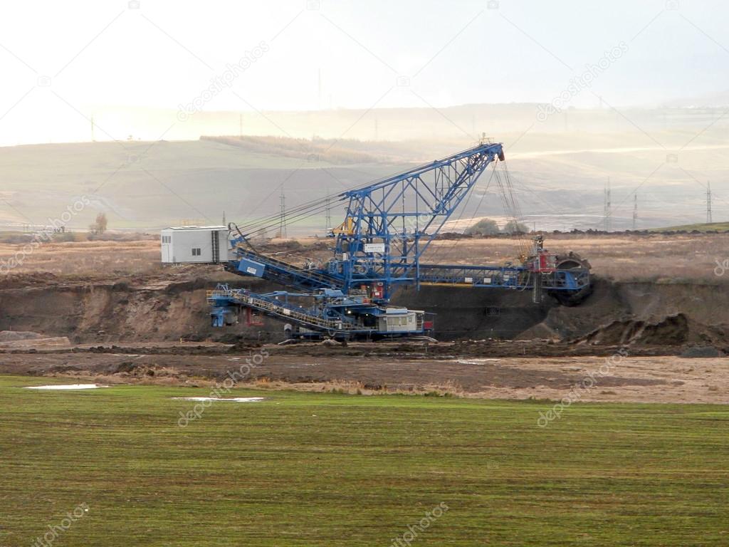 Excavator in surface coal mine