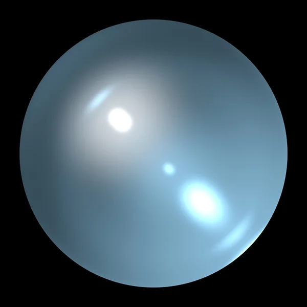 Bola de cristal de perla vacía aislada sobre fondo negro — Foto de Stock