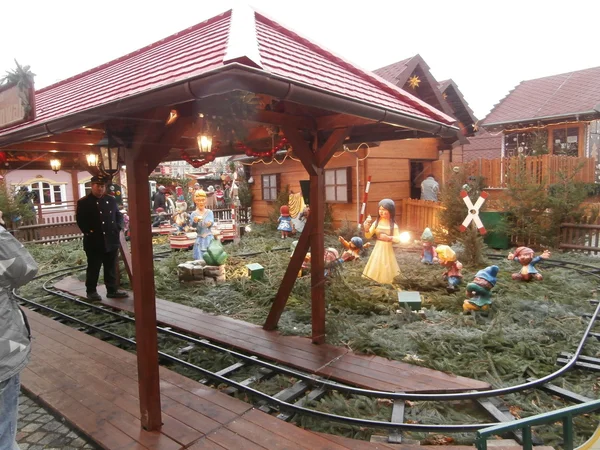 Christmas Market in Dresden on Altmarkt, Germany (2013-12-07) — Stock Photo, Image