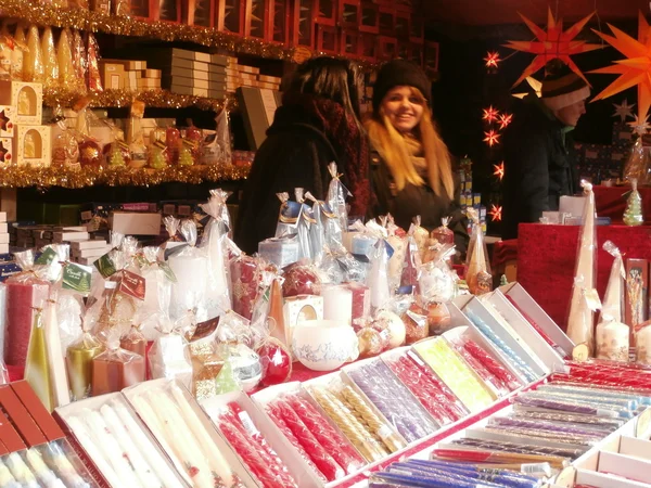 Christmas Market in Dresden on Altmarkt, Germany (2013-12-07) — Stock Photo, Image