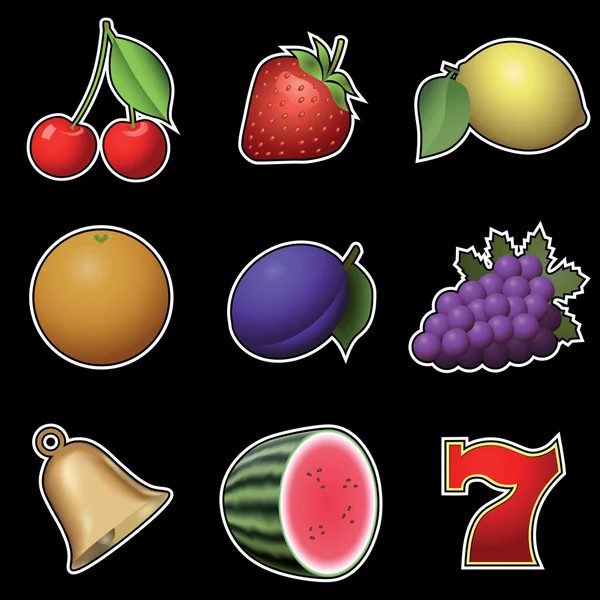 Symboly ovoce automat — Stockový vektor