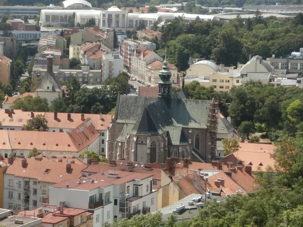 Lihat bentuk benteng Spilberk, Brno, Republik Ceko — Stok Foto