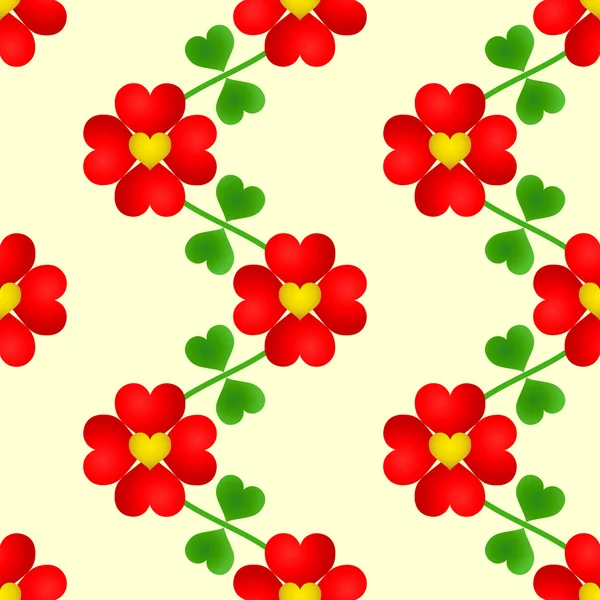 Heart flower seamless wallpaper — Stock Vector