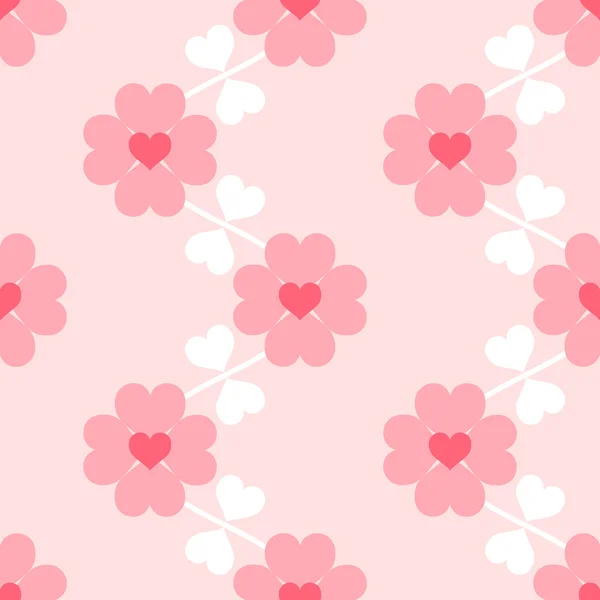 Heart flower soft seamless wallpaper — Stock Vector