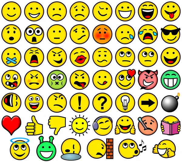 Style rétro classique 54 smileys — Image vectorielle