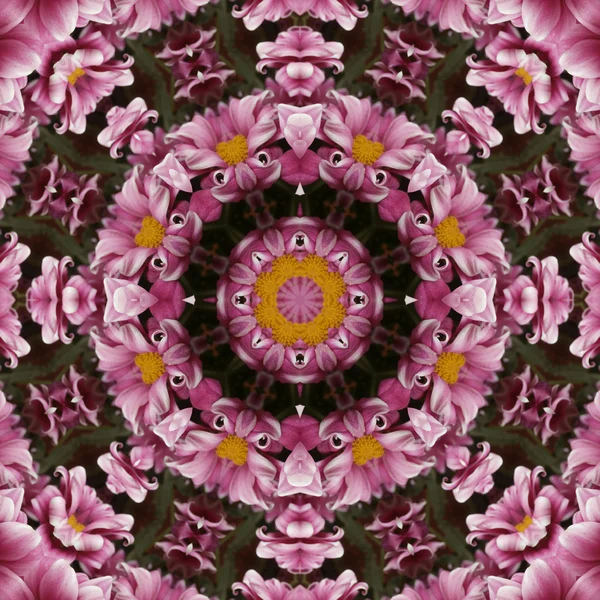 Kaleidoskopický květinové bezešvé generované textura — Stock fotografie