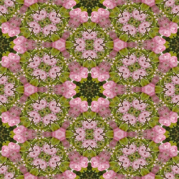Kaleidoscopic flower mosaic seamless generated texture — Stock Photo, Image