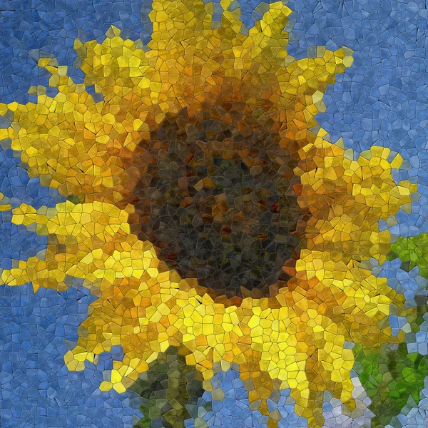 Mosaico di vetro girasole generato texture — Foto Stock