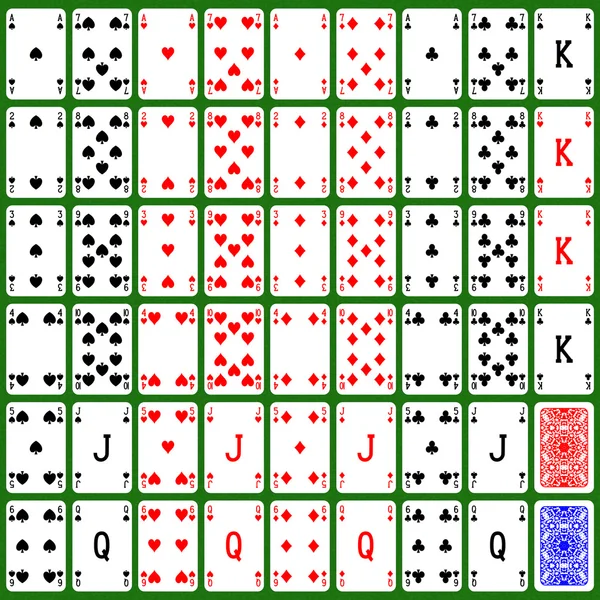 Set di carte da gioco generato assume texture — Foto Stock