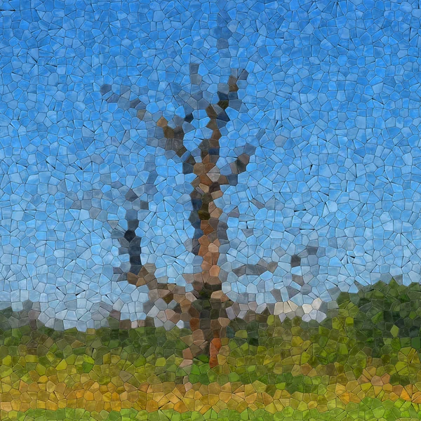 Baum Glasmosaik erzeugte Textur — Stockfoto