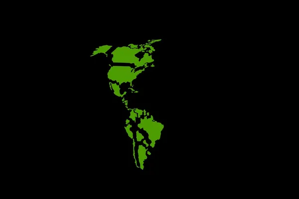 Kuzey ve Güney Amerika Haritası — Stok fotoğraf