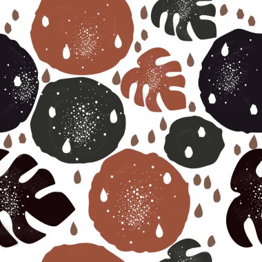 Modern renklerde şirin İskandinav Terracotta deseni. Baskılar için modern soyut sanat. İskandinav Tasarımı