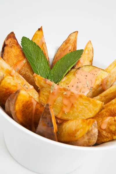 Spanish tapas. Patatas Bravas — Stock Photo, Image