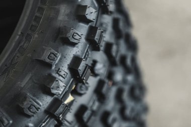 Almeria, Spain - May 4th 2021: A pile of Dunlop off road tyres during Dunlop Xperience showroom and test in Almeria, Spain.