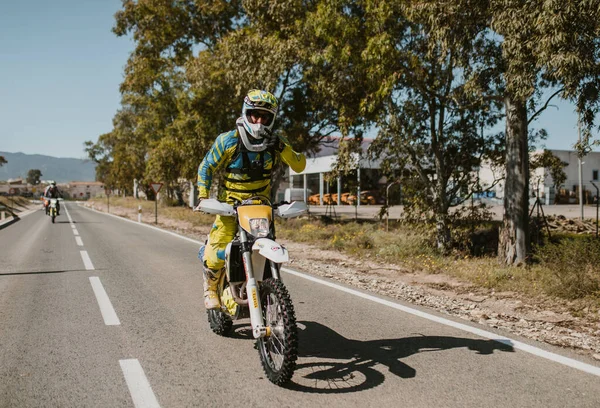 Αλμερία Ισπανία Μαΐου 2021 Ένας Αναβάτης Motocross Ιππασίας Από Δρόμο — Φωτογραφία Αρχείου