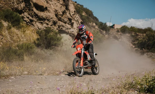 Almeria Spain May 5Th 2021 Motocross Riders Riding Nature Dunlop — Zdjęcie stockowe
