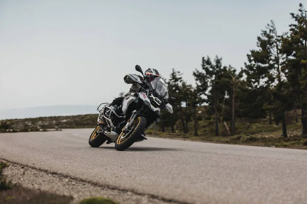 Sierra Los Filabres Spain May 5Th 2021 Motorbike Rider Riding — Stockfoto