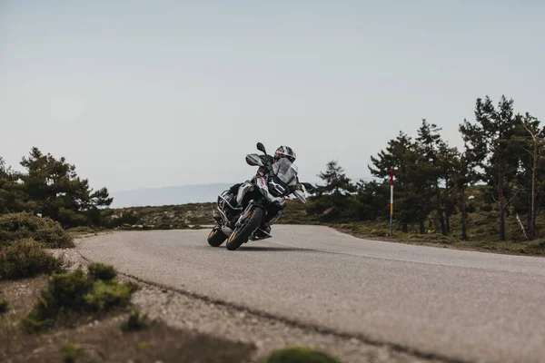 Sierra Los Filabres Spain May 5Th 2021 Motorbike Rider Riding — Stok Foto