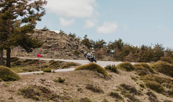 Sierra Los Filabres Spain May 5Th 2021 Motorbike Rider Riding — Foto de Stock