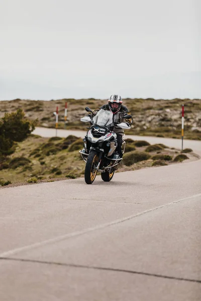 Sierra Los Filabres Spain May 5Th 2021 Motorbike Rider Riding — Foto Stock