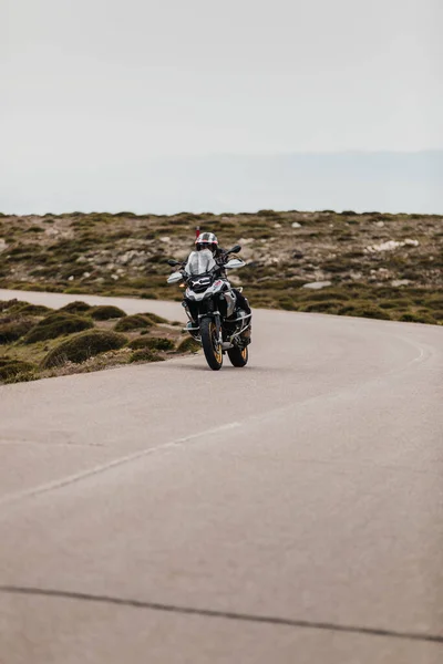 Sierra Los Filabres Spain May 5Th 2021 Motorbike Rider Riding — Stockfoto