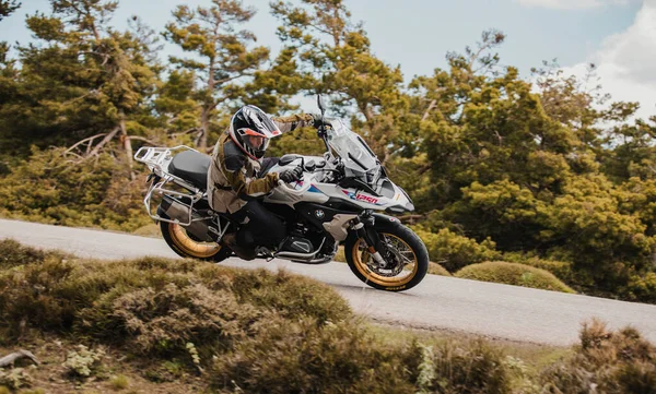 Sierra Los Filabres Spain May 5Th 2021 Motorbike Rider Riding — Φωτογραφία Αρχείου