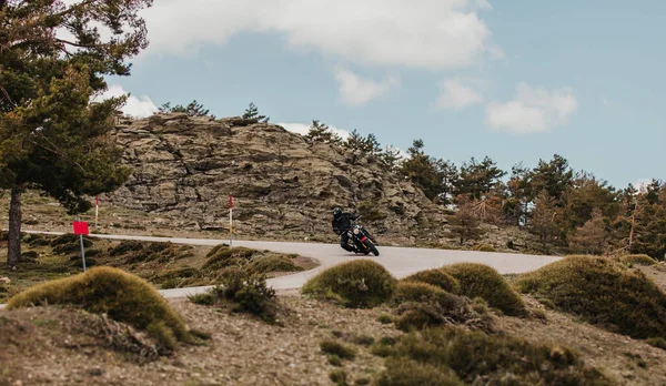 Calar Alto Španělsko Května 2021 Muž Jezdící Motocyklu Yamaha Xsr700 — Stock fotografie