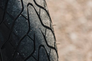 Motosiklet lastiğinin ayrıntıları.