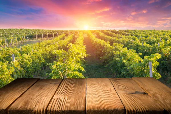 Rode Wijn Met Vat Wijngaard Het Groene Toscane Italië — Stockfoto