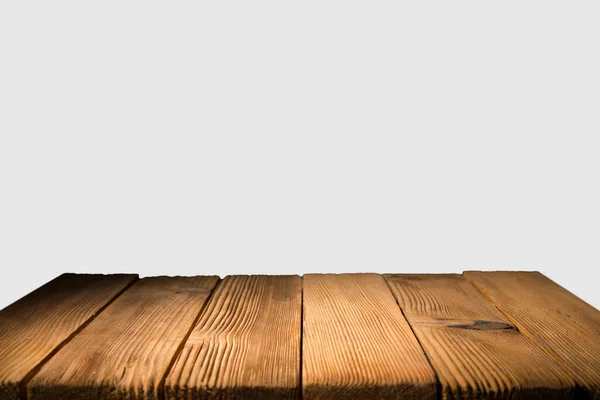 Foco Selecionado Vazio Mesa Madeira Marrom Textura Parede Imagem Fundo — Fotografia de Stock