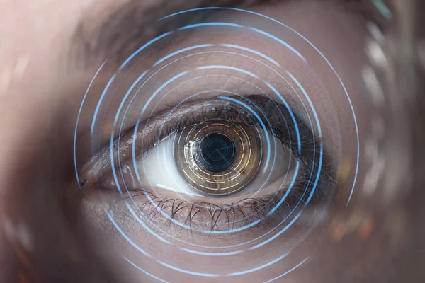 Eye Identification Using Modern Technologies Close Eye Scan — Stock Photo, Image
