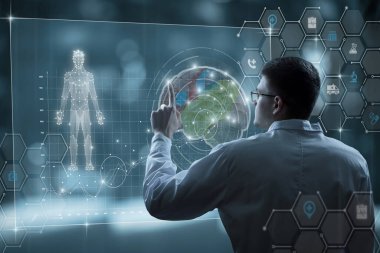 Hasta beynini incelemek için yeni teknolojik yöntemler kavramı.