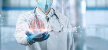 Concept of diagnosis and treatment and check of lung diseases from viruses.